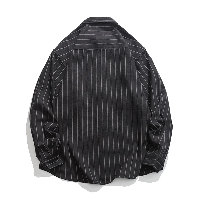Business&Casual シングルストライプ綿麻シャツ - Image 6