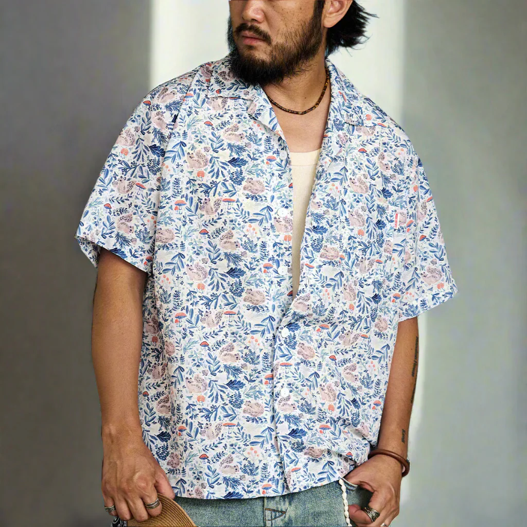 リス・ボタニカル総柄 アロハシャツ - Image 6
