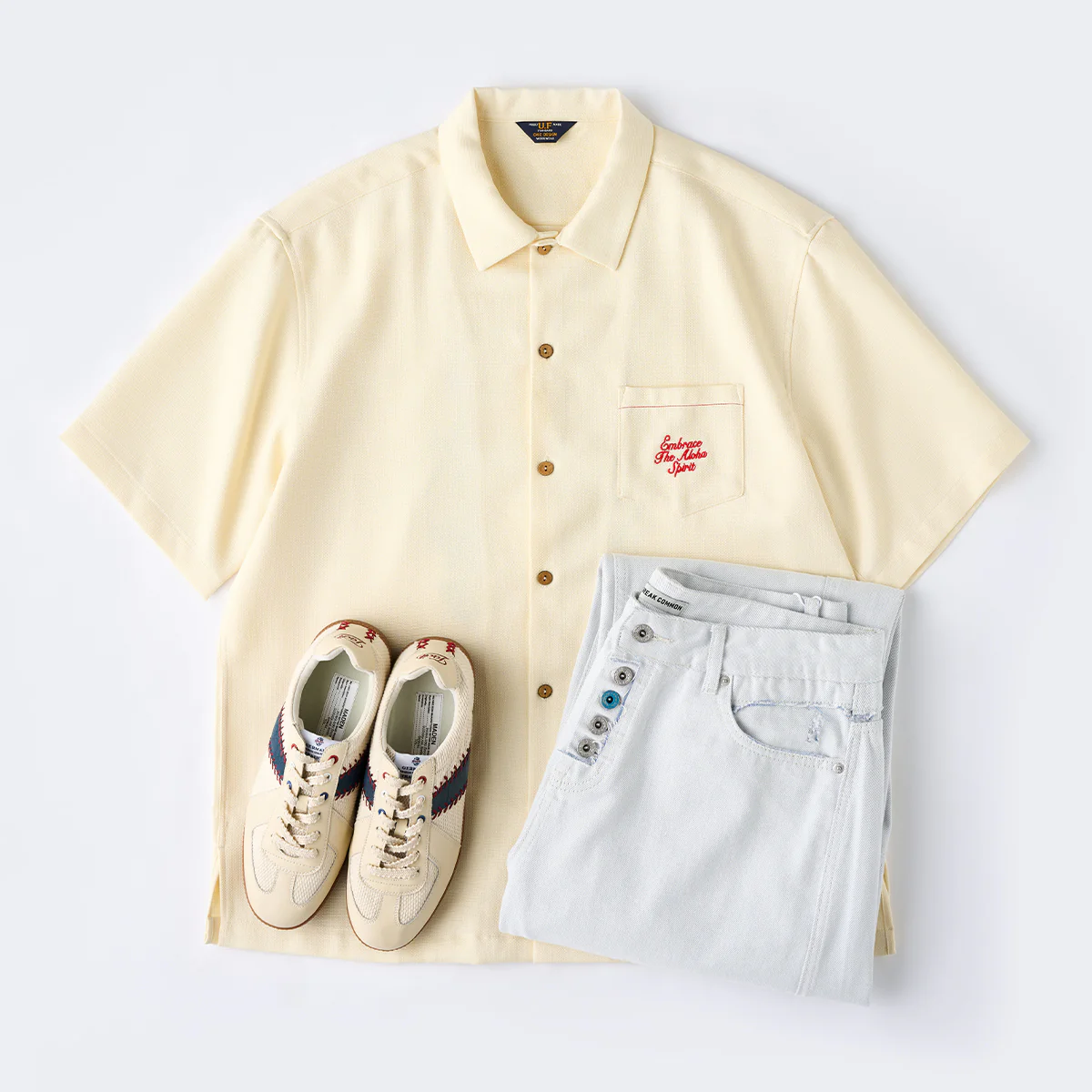 ダメージ&フリンジ加工 配色ボタンフライホワイトデニムパンツ - Image 18
