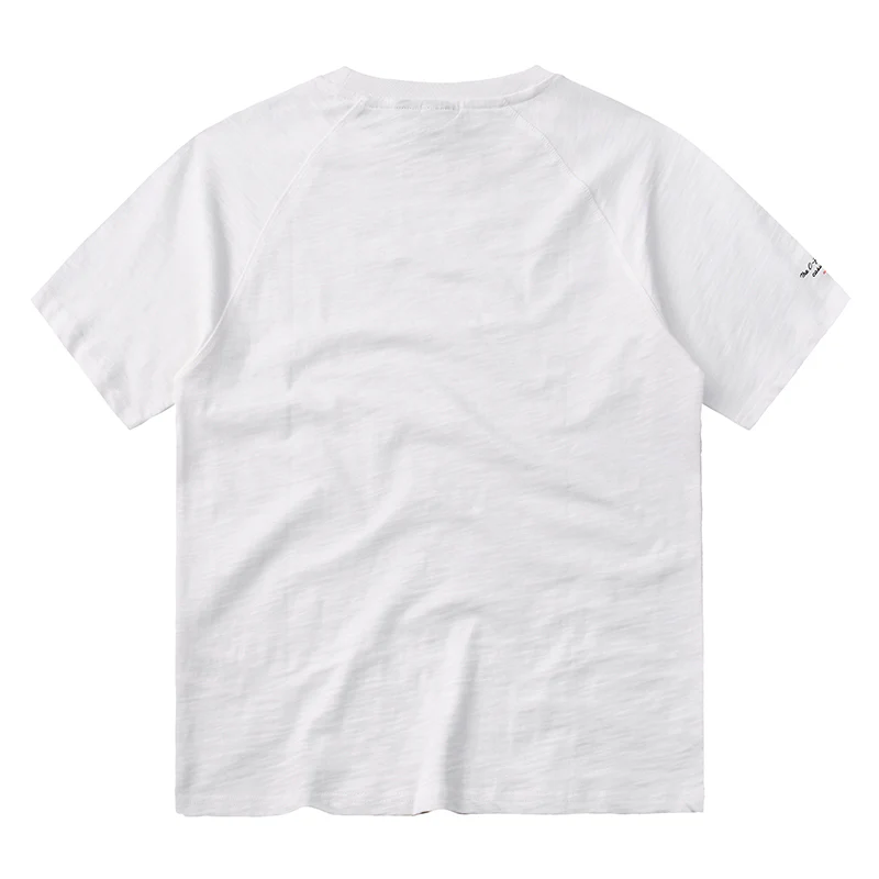 ワンポイント入り 230g スラブコットン無地ラグランスリーブtee - Image 5