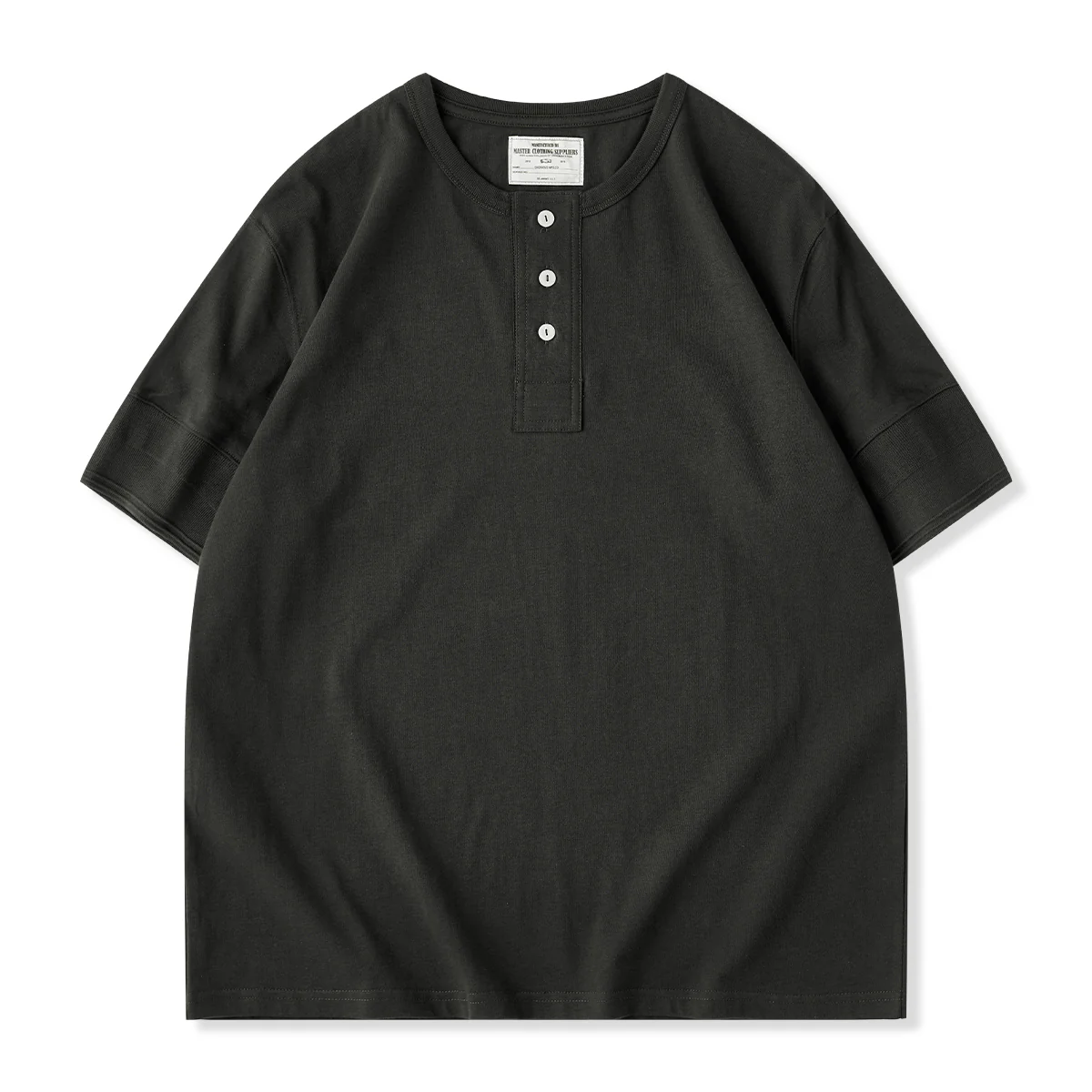 5色展開　前たてパッチ245gヘビーウェイトヘンリーTシャツ - Image 3