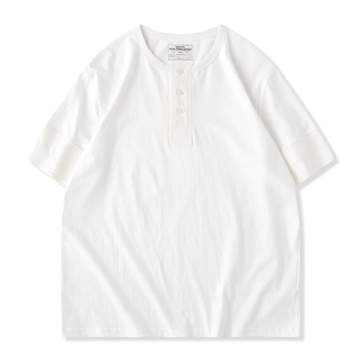 5色展開　前たてパッチ245gヘビーウェイトヘンリーTシャツ - Image 5