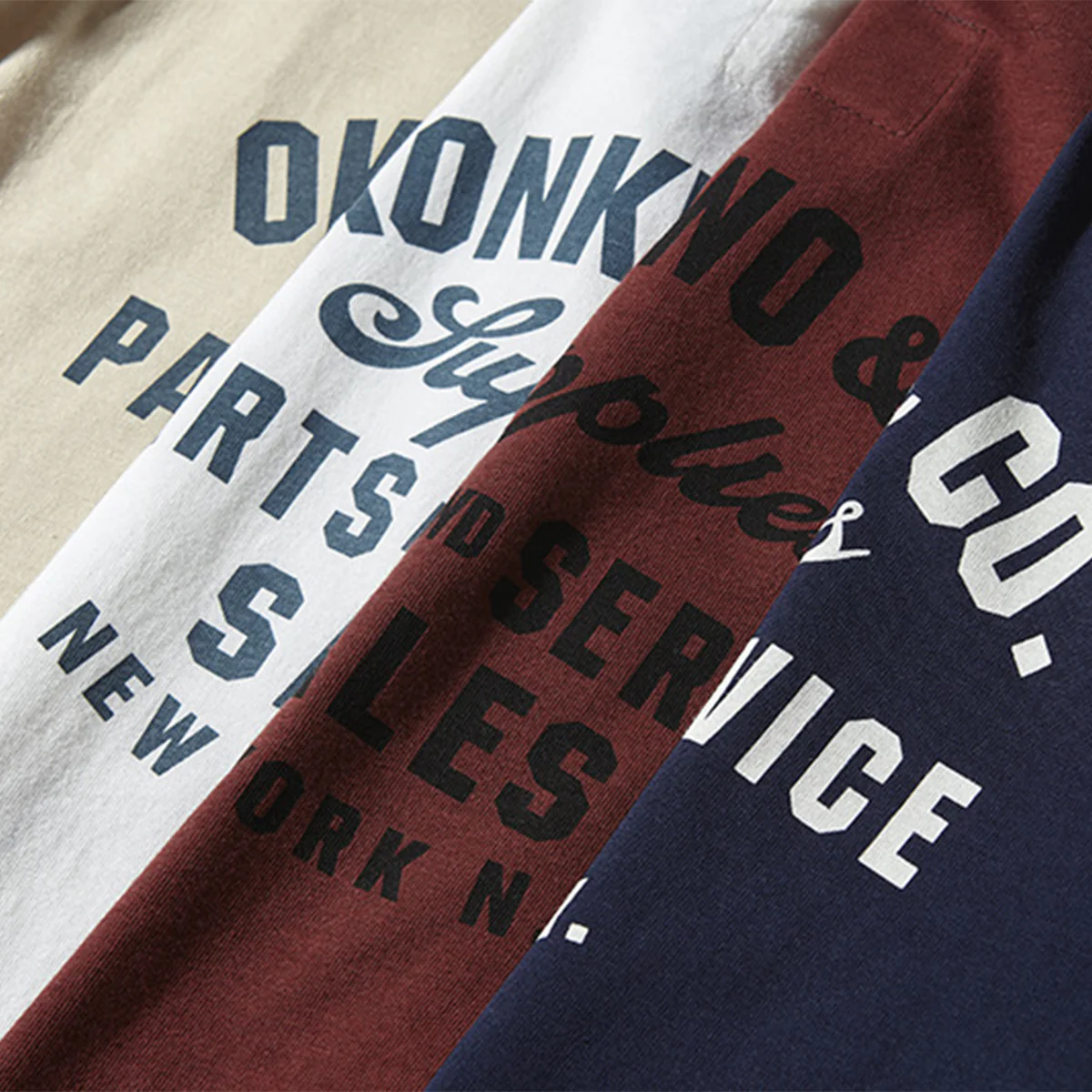 210gヘビーウェイト　手描き風バイクプリントリンガーTシャツ - Image 12