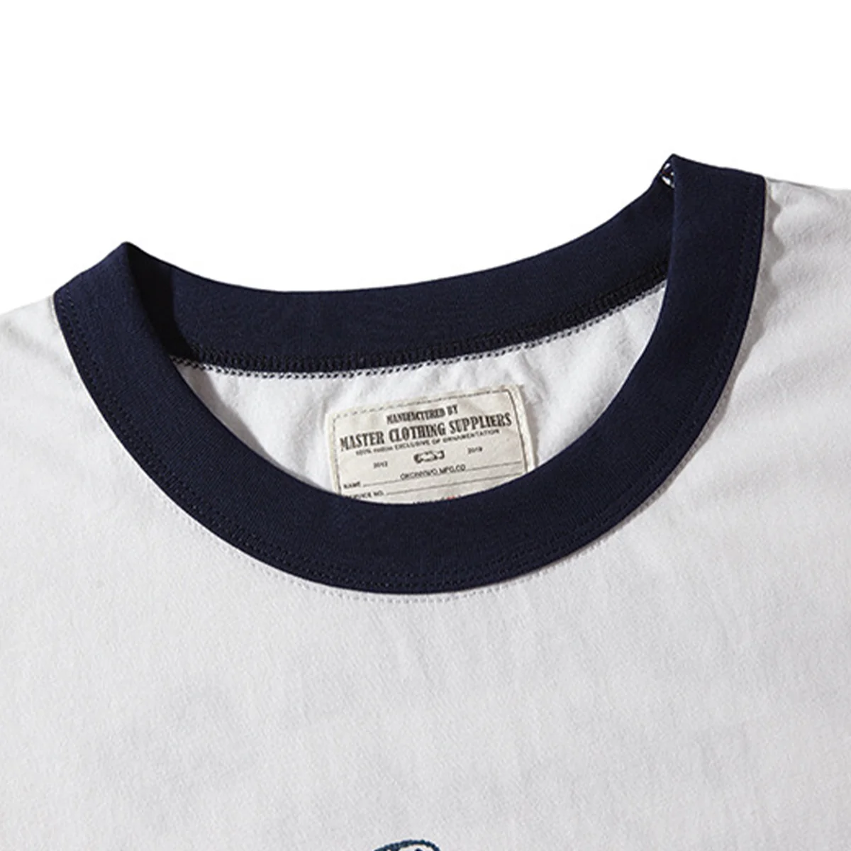 210gヘビーウェイト　手描き風バイクプリントリンガーTシャツ - Image 13