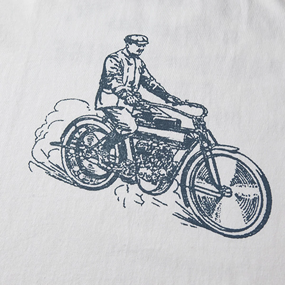 210gヘビーウェイト　手描き風バイクプリントリンガーTシャツ - Image 14