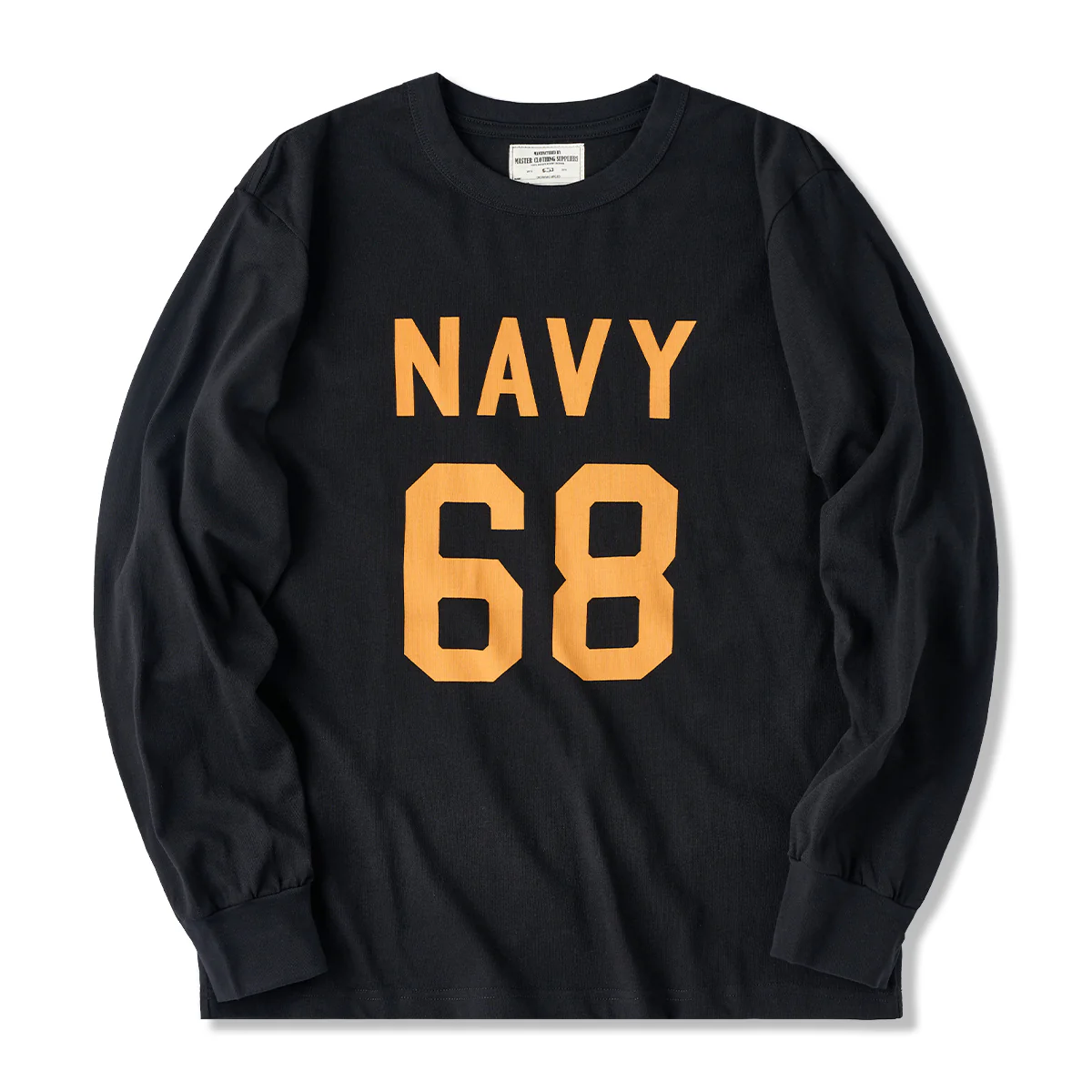 280gヘビーウェイト 「NAVY 68」プリントコットンロンT