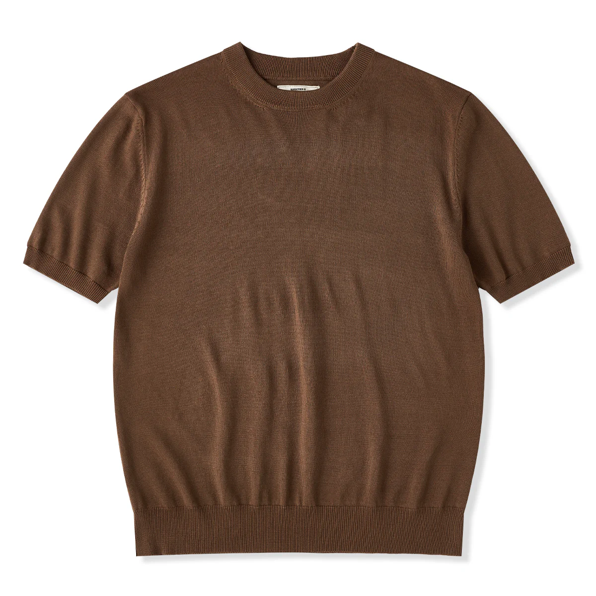 Clean Fit 四色展開 袖・襟・裾リブ入り極細畝ニットTee - Image 3