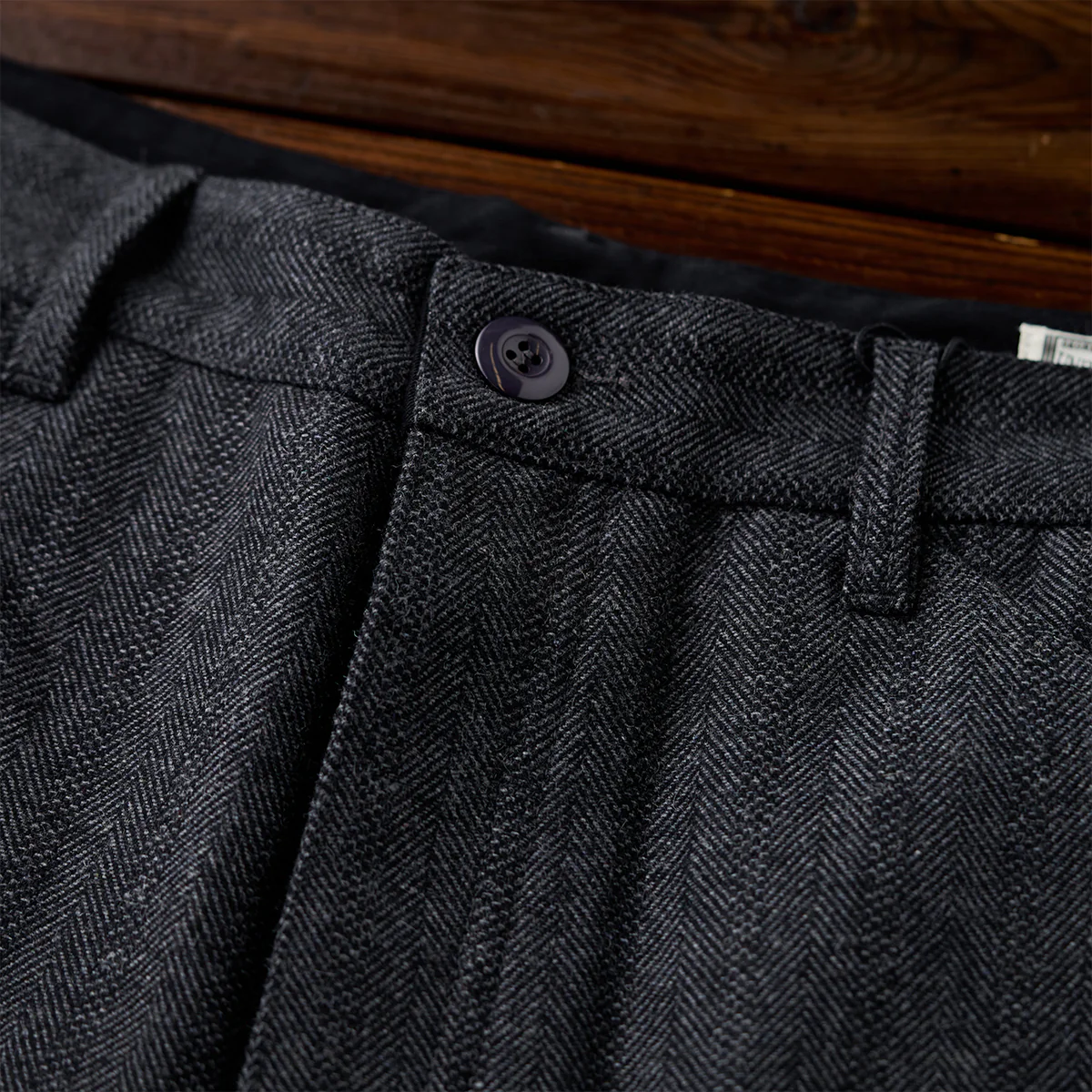 Business&Casual ウール混ヘリンボーンツイルスラックス - Image 8