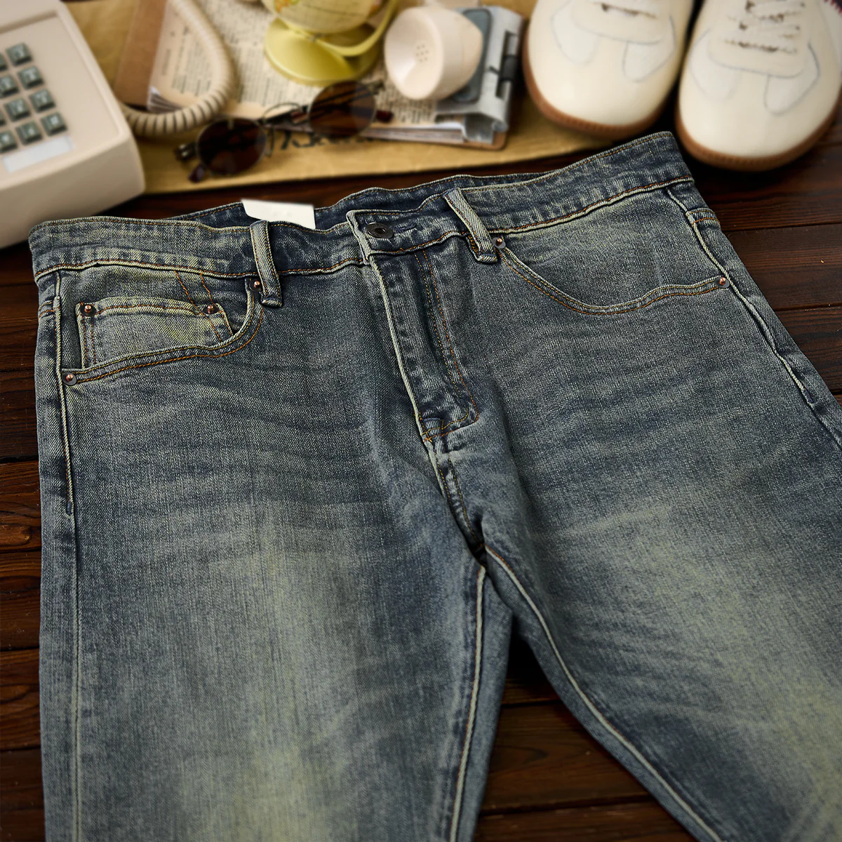 1970s　ウィスカー加工 ユーズド感デニムパンツ - Image 4