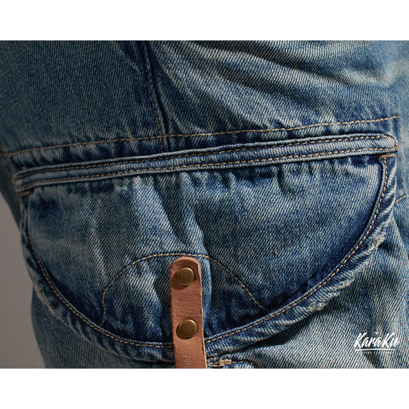 1970's　革バックル付けウォッシュ加工デニムショーツ　 - Image 8