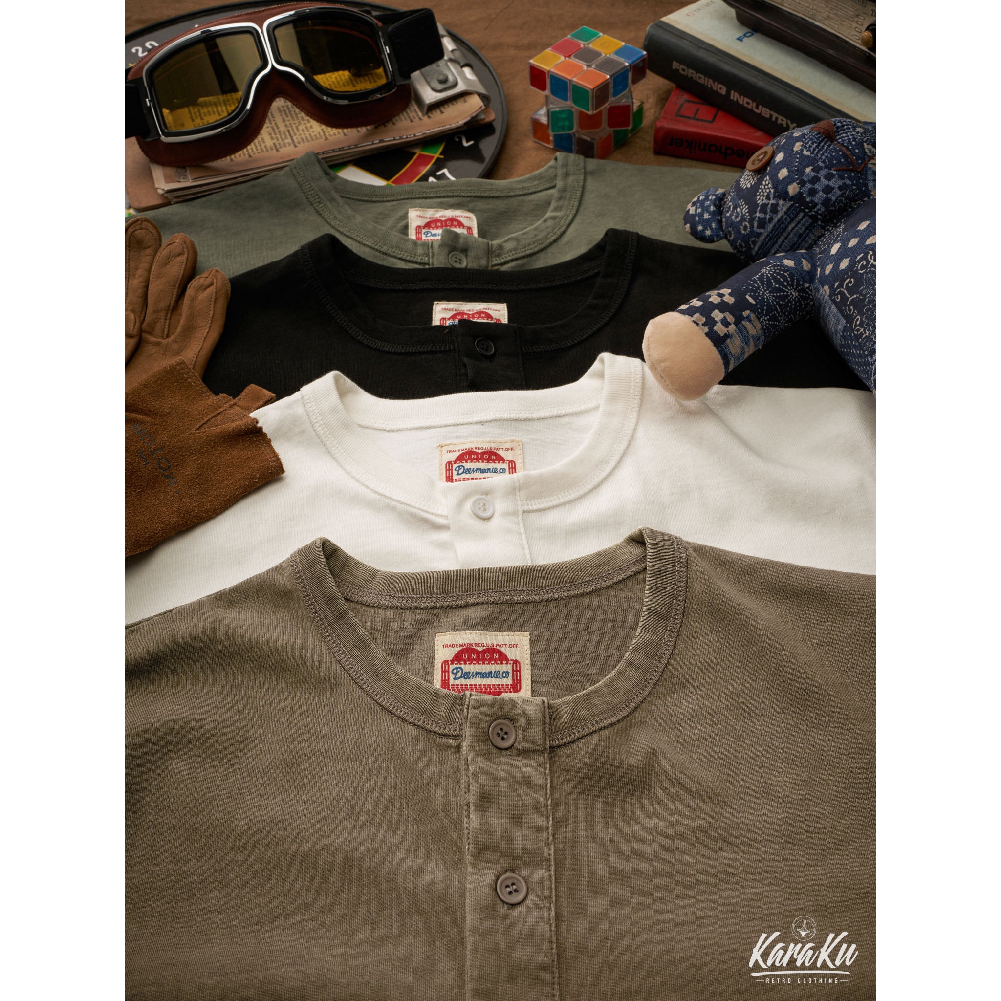 【大人気】ウォッシュド加工　ヘビーウェイト半袖ヘンリーTシャツ - Image 9