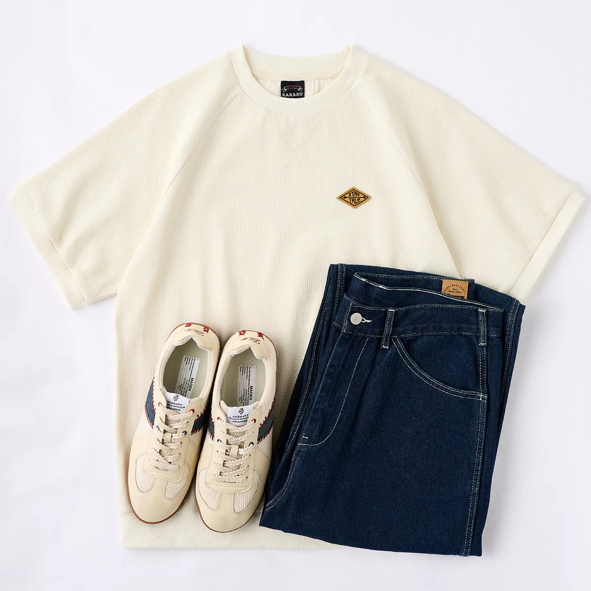「STAY TRUE」刺繍ワッペン ラグランスリーブニットTee - Image 14