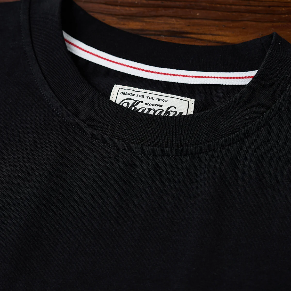【予約】再構築 コットン天竺 × デニム切替アシンメトリーTee - Image 6