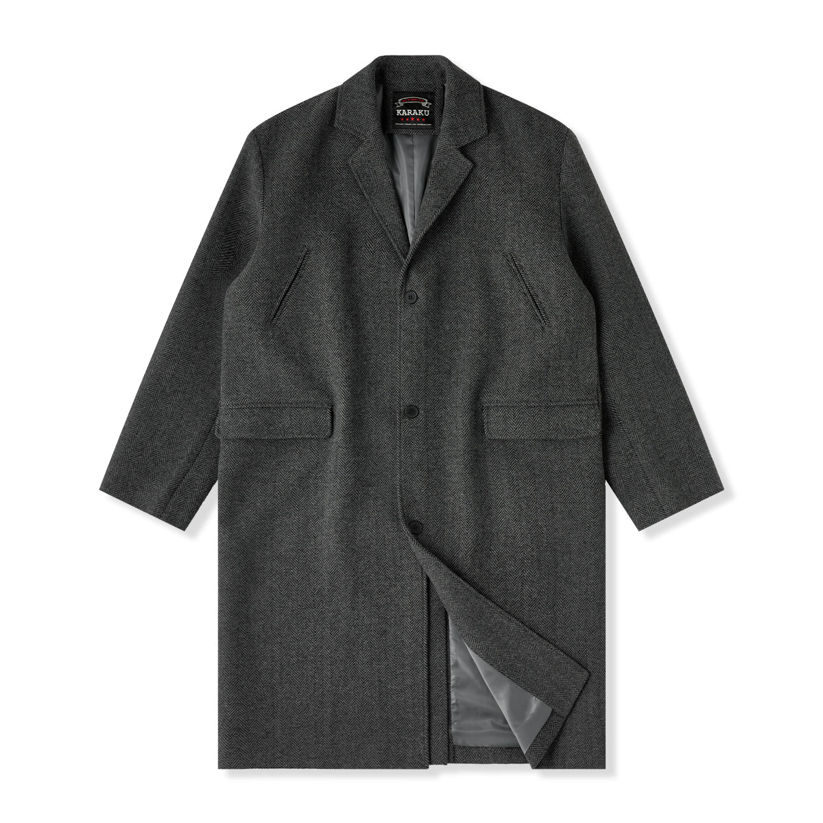 Business&Casual ヘリンボーンウール混ツイードロングコート