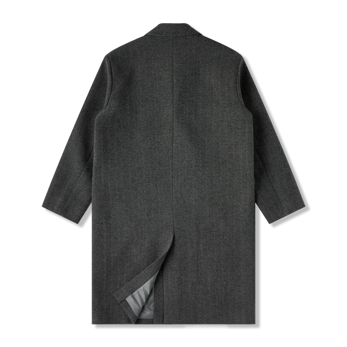 Business&Casual ヘリンボーンウール混ツイードロングコート - Image 2