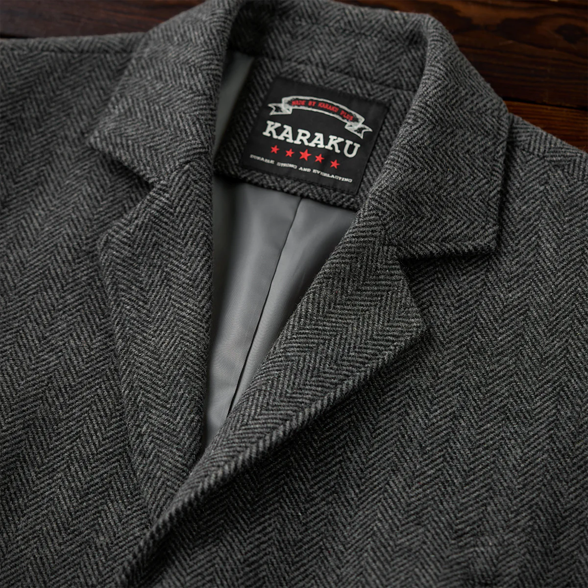Business&Casual ヘリンボーンウール混ツイードロングコート - Image 5