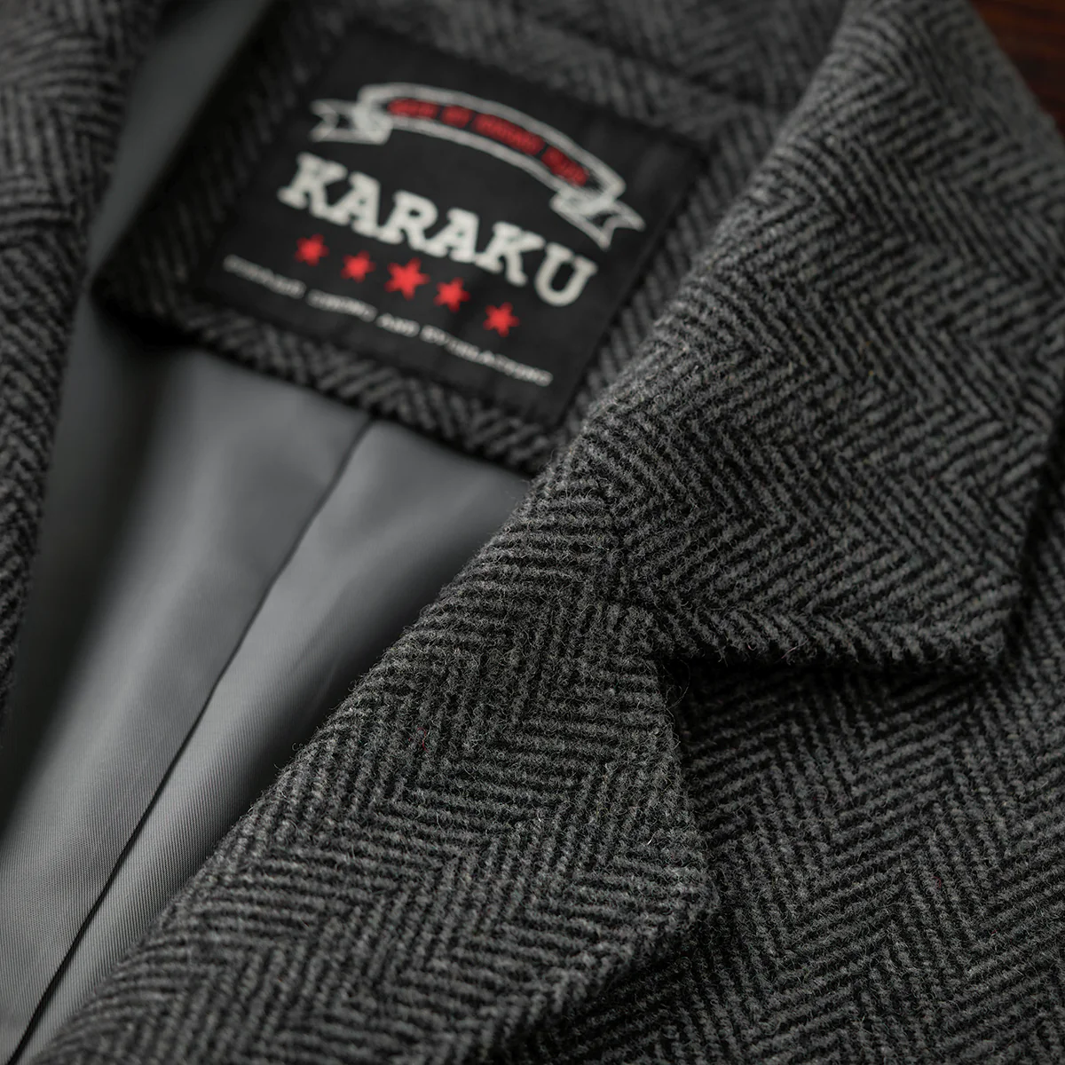 Business&Casual ヘリンボーンウール混ツイードロングコート - Image 6
