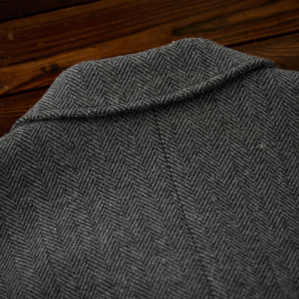 Business&Casual ヘリンボーンウール混ツイードロングコート - Image 7