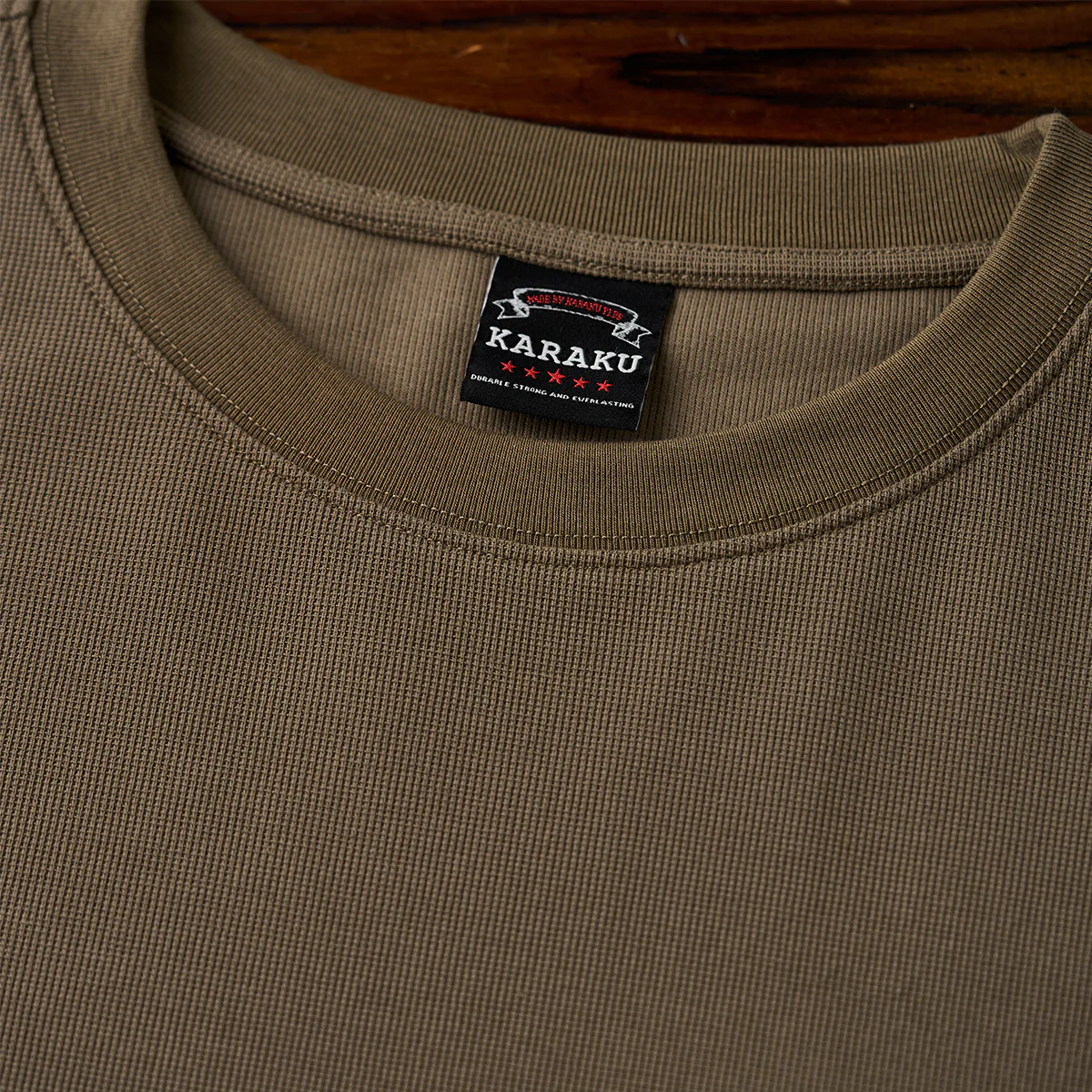 【予約】ジップポケット　異素材切り替えミニワッフルTシャツ - Image 7