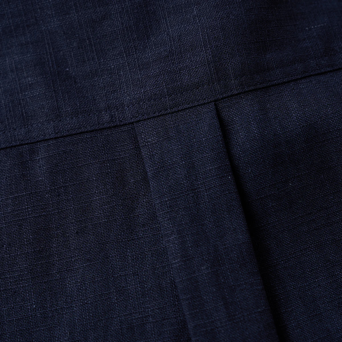 NAVY　2ボタンⅤネックコットンリネン半袖シャツ - Image 12