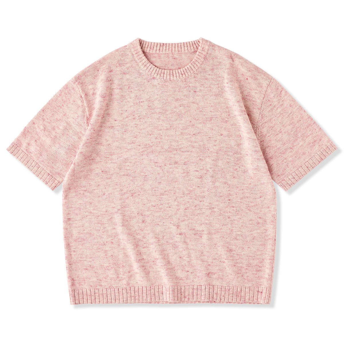 MACHO PINK メランジニットクルーネックTシャツ