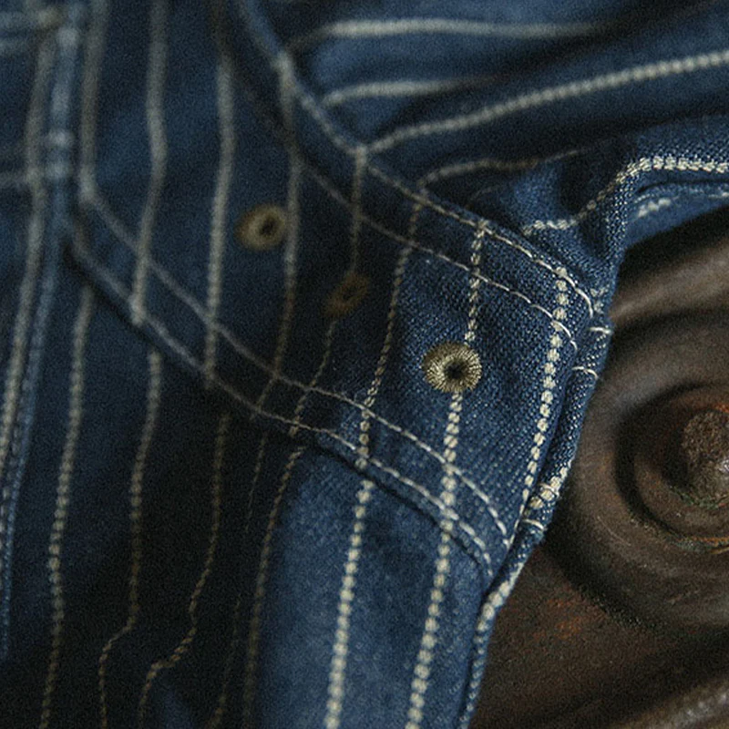 アメカジWABASH ウォッシュ加工ウォバッシュストライプワークシャツ - Image 7