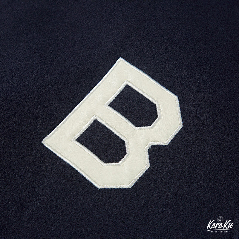 エルボーパッチ 「B」刺繡入りスタジャン - Image 6