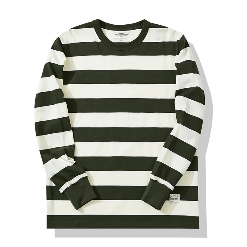 Biker Style ヘビーウェイトボーダー柄Tシャツ 長袖 - Image 3
