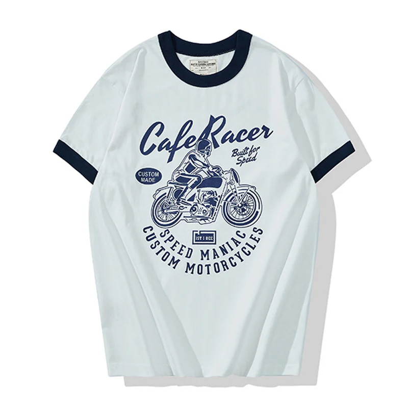 バイクプリントコットンリンガーTee　全4色 - Image 3