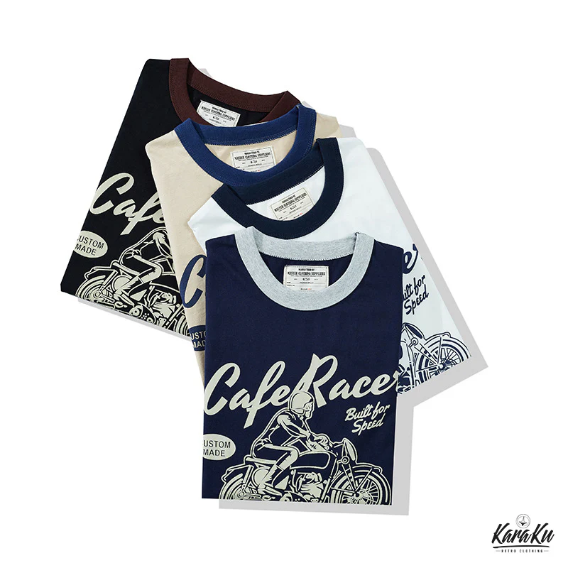 バイクプリントコットンリンガーTee　全4色 - Image 9