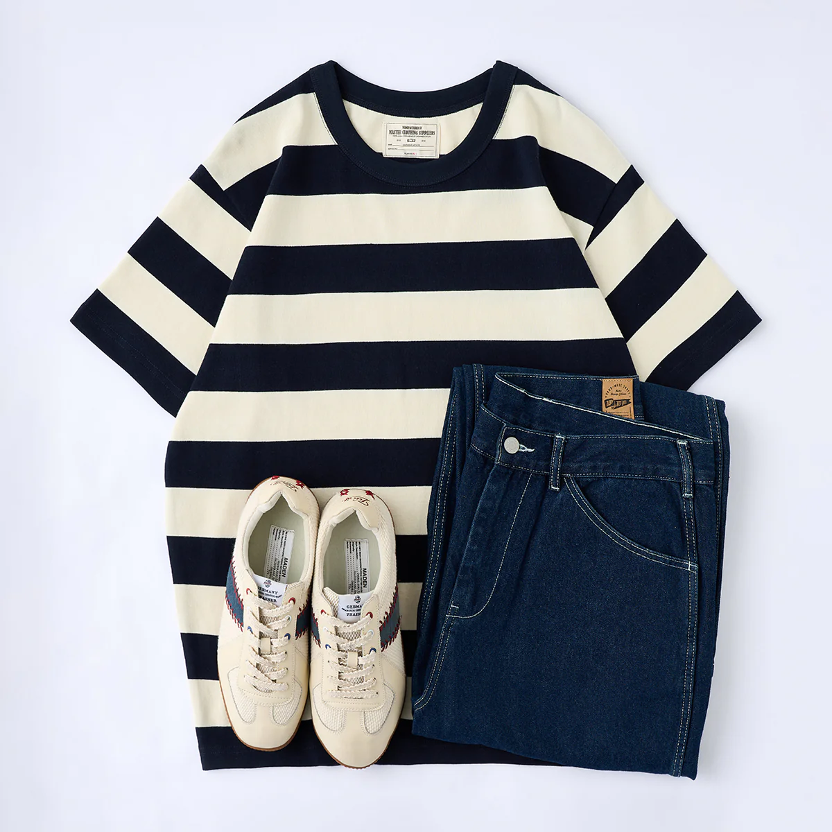 Biker Style ヘビーウェイトボーダー柄 Tee - Image 22