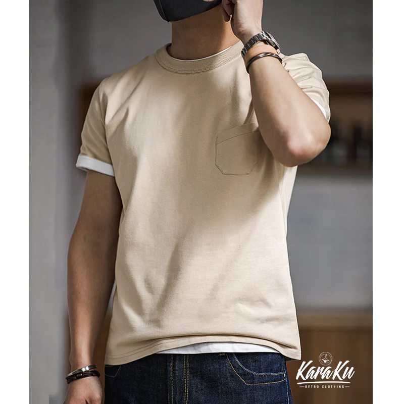 無地　トリプルステッチTシャツ - Image 5