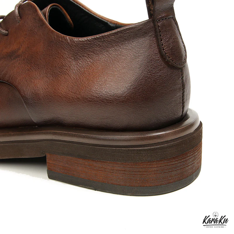 Business&Casual カラーラビング加工本革ダービーシューズ - Image 14