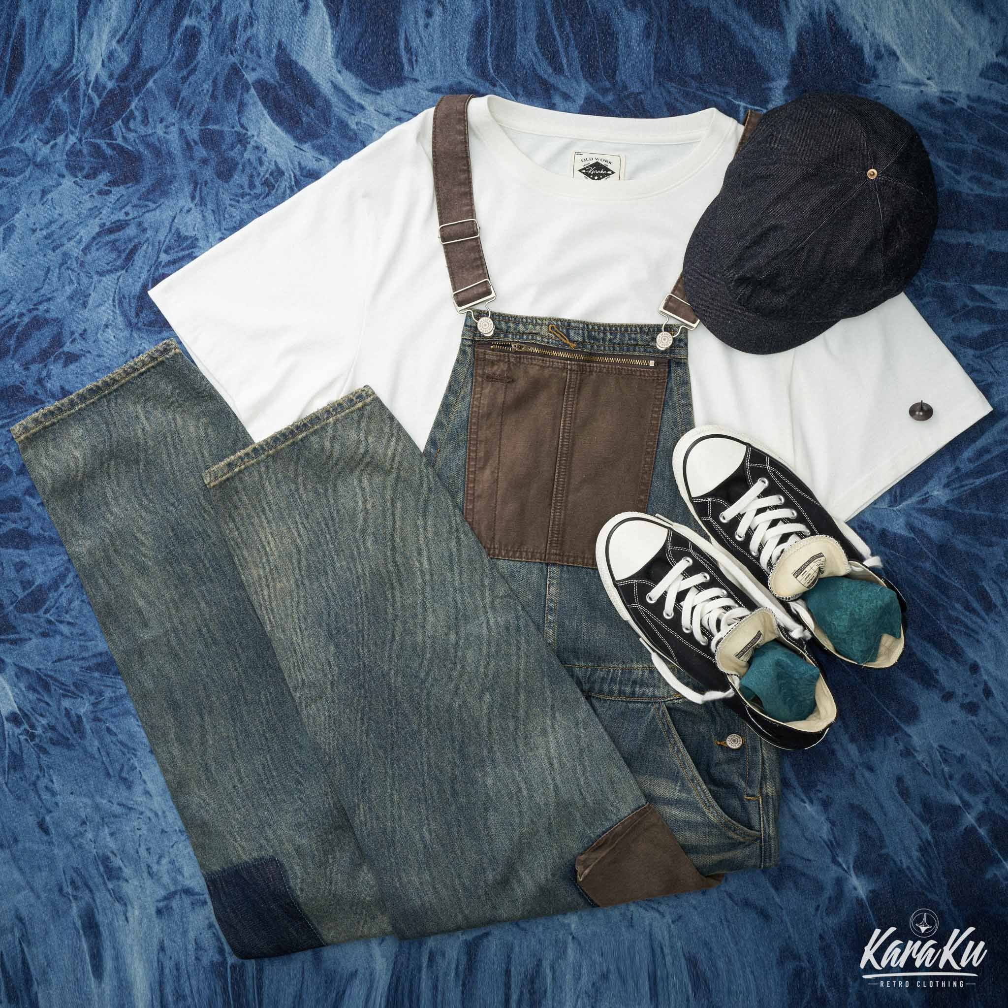 ダメージ加工 配色ポケットコンビオーバーオール - Image 15