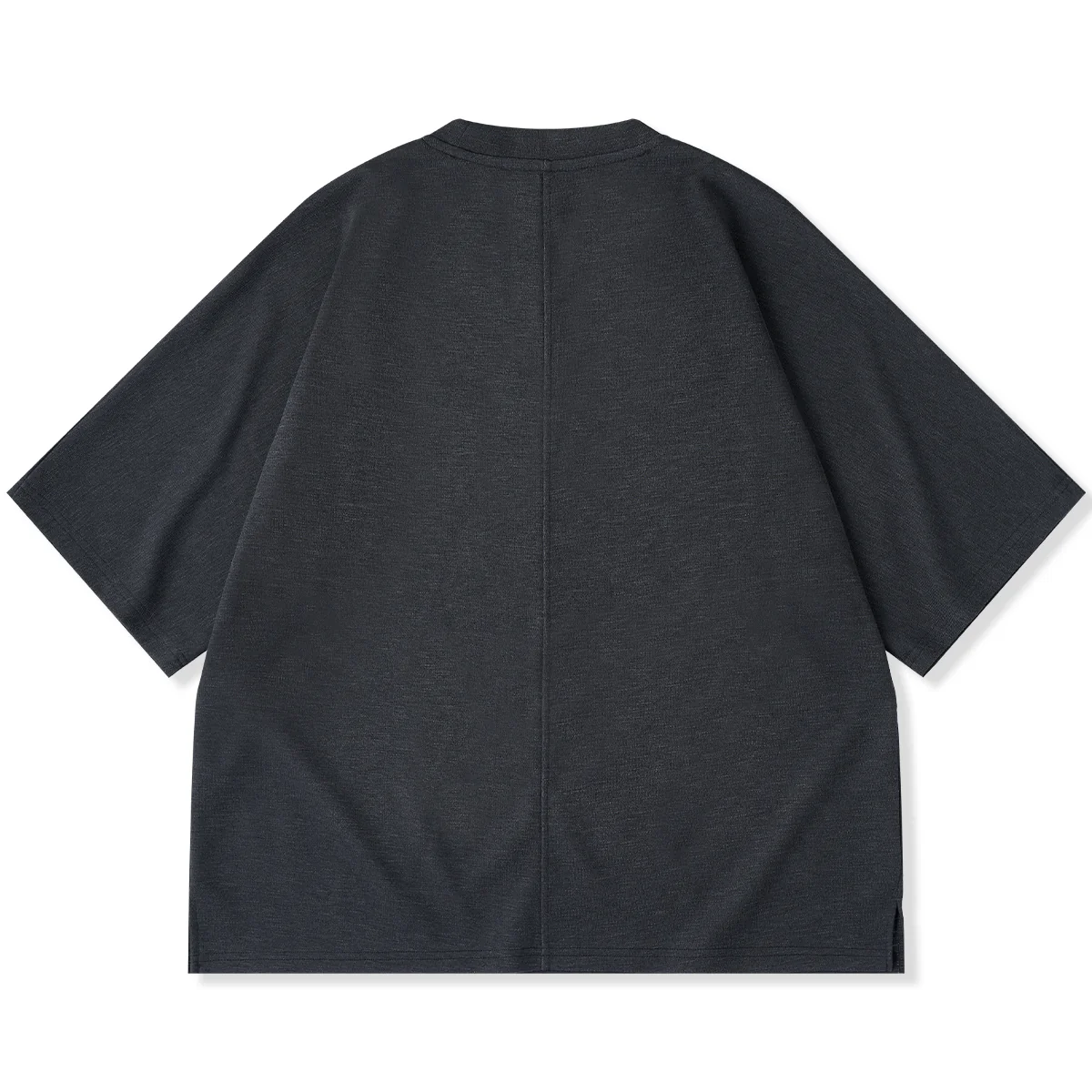 Karaku刺繍入り スラブ×コットンチェックボンディング生地ラグランスリーブTシャツ - Image 2