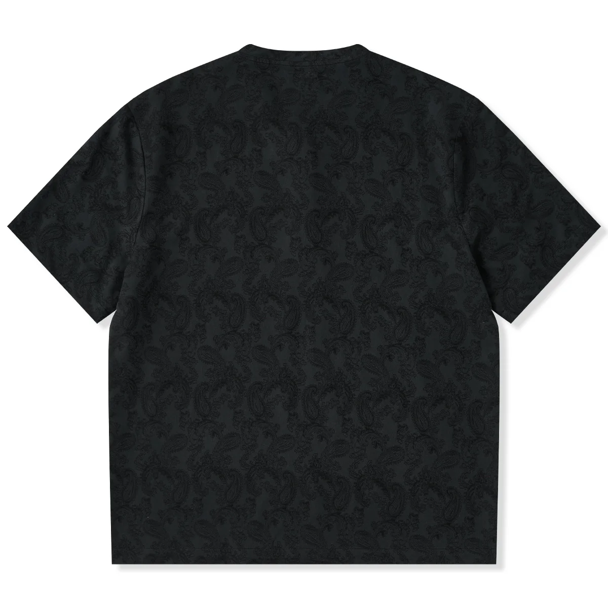 ウール混 ペイズリー柄ジャカード織りヘンリーネックTシャツ - Image 2