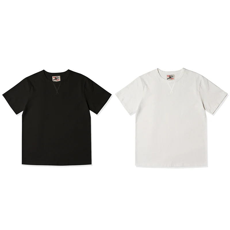 2枚組!無地2色コットン海軍クルーネックTee