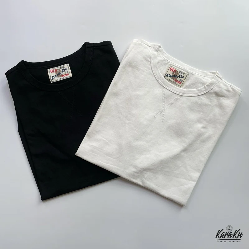 2枚組!無地2色コットン海軍クルーネックTee - Image 7