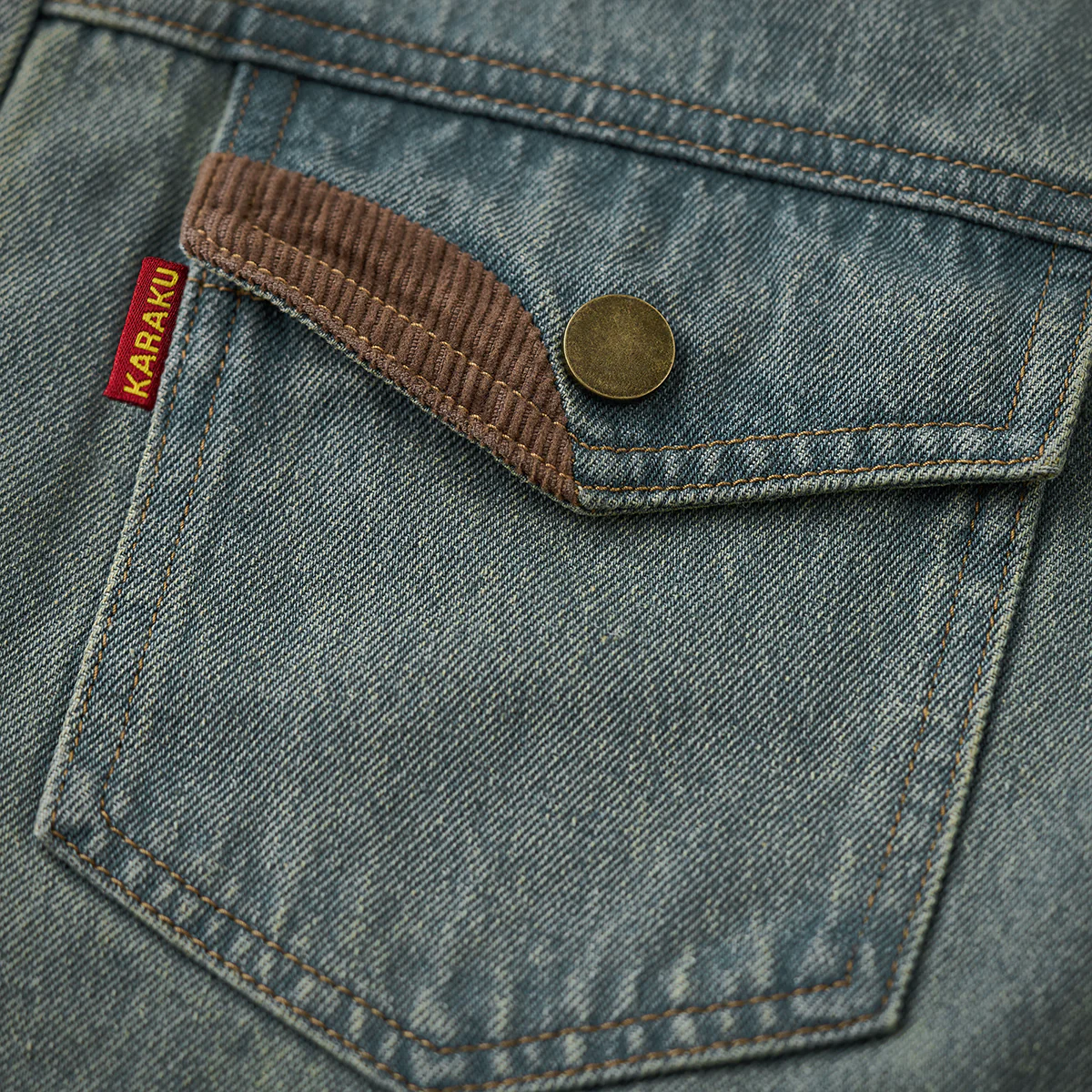 4-Pockets コーデュロイ切り替えデニムワークジャケット - Image 12