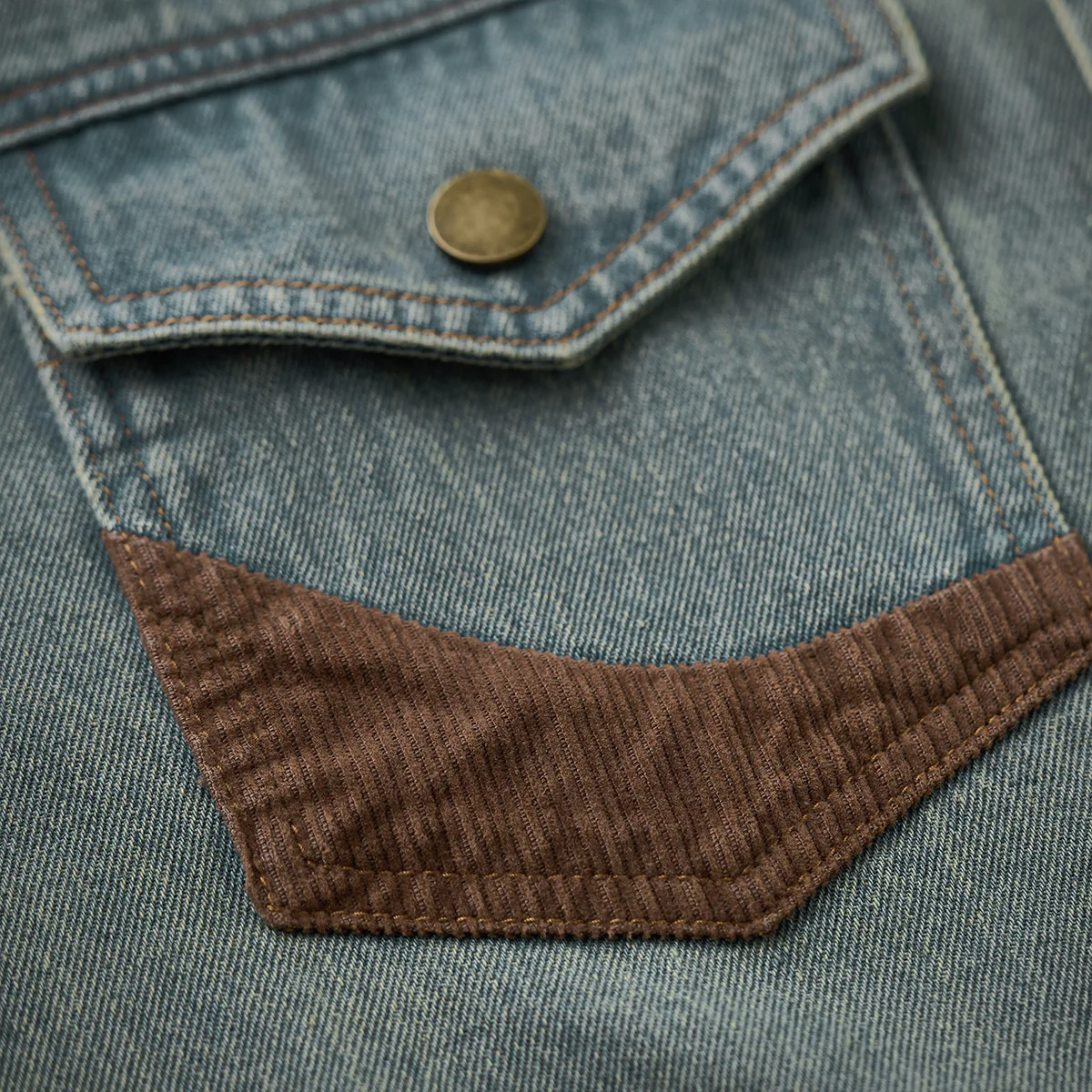 4-Pockets コーデュロイ切り替えデニムワークジャケット - Image 13