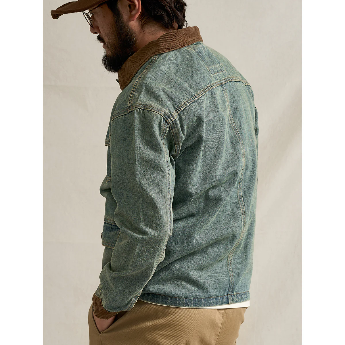4-Pockets コーデュロイ切り替えデニムワークジャケット - Image 8